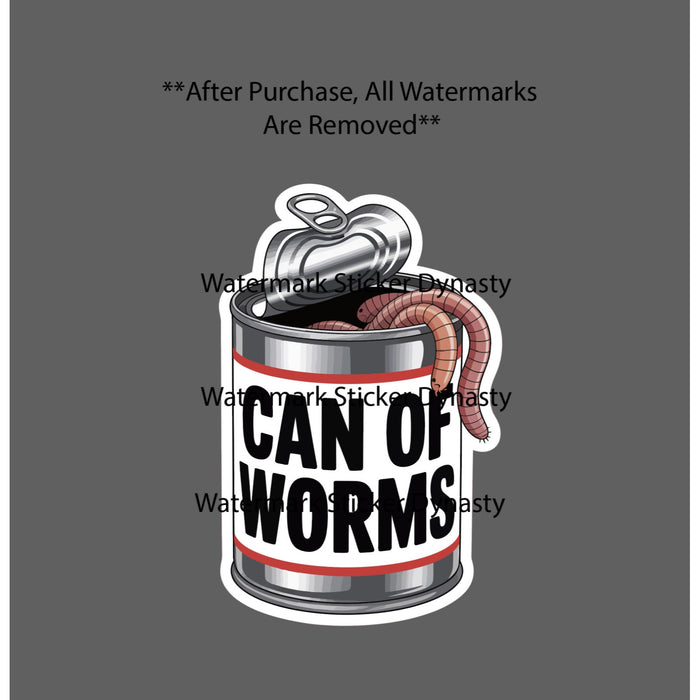 Can of Worms Sticker Waterproof Decal Quote Idiom Funny Humor Gift NEW