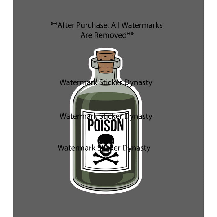 Poison Bottle Sticker Waterproof Decal Skull Crossbones Death Gift NEW