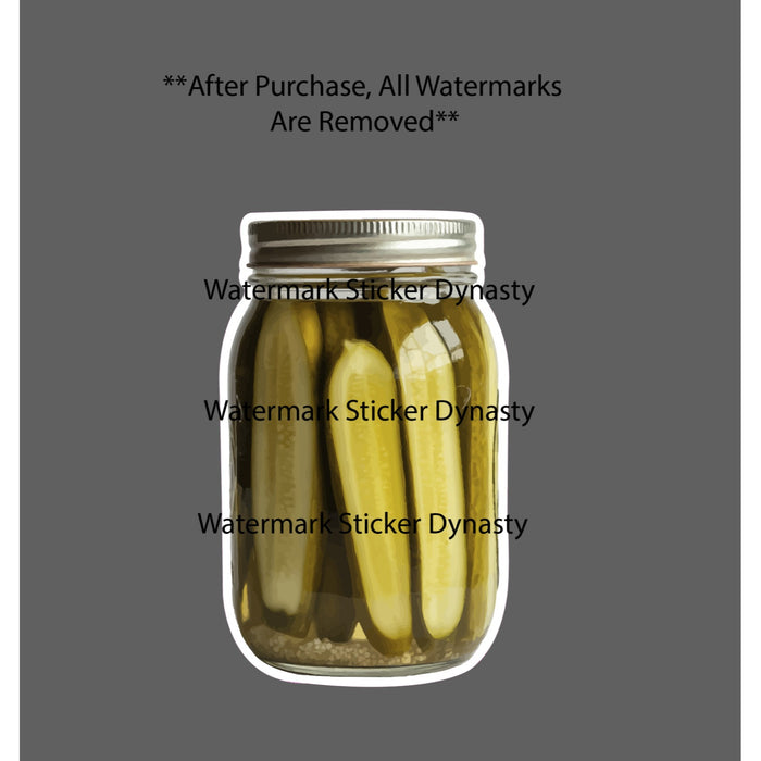 Pickle Jar Sticker Waterproof Decal Pickles Cucumber Food Homegrown Gift NEW