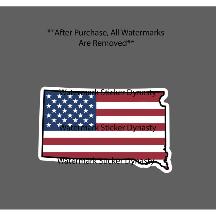 South Dakota Sticker Waterproof Decal American Flag USA State Gift NEW