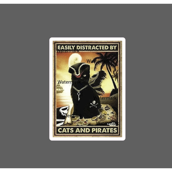 Cats And Pirates Sticker Waterproof NEW