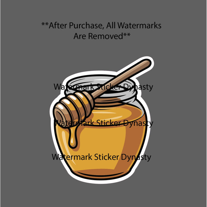 Honey Jar Sticker Waterproof Decal Dipper Bees Animal Food Sweet Gift NEW