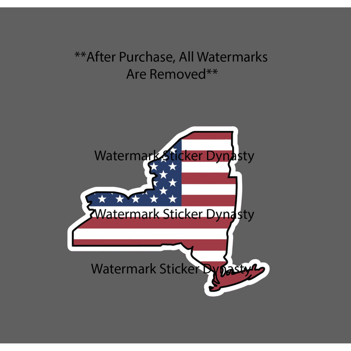 New York Sticker Waterproof Decal State American Flag USA Patriotic Gift NEW