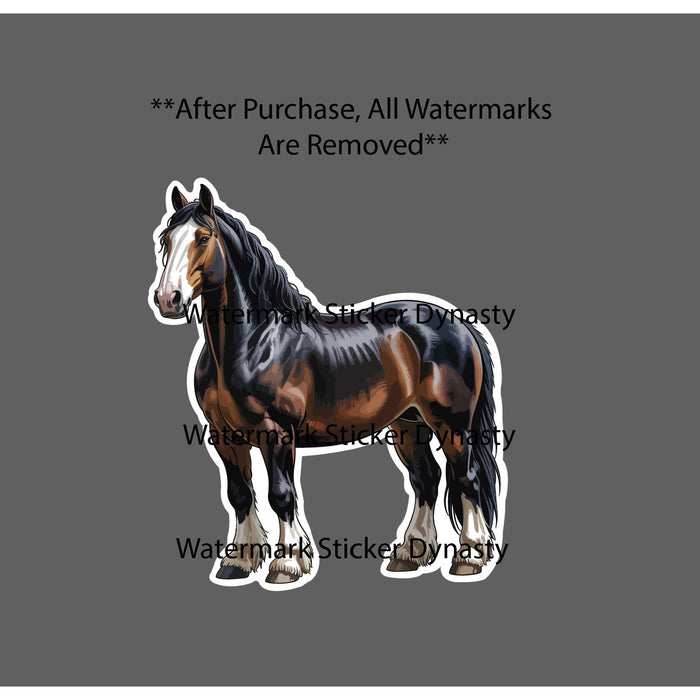 Shire Horse Sticker Waterproof Decal Animal Breed Wildlife Work Ag Gift NEW