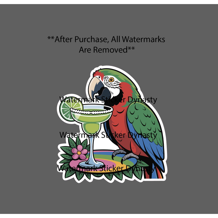 Parrot Sticker Waterproof Decal Margarita Drink Tropical Travel Beach Gift NEW