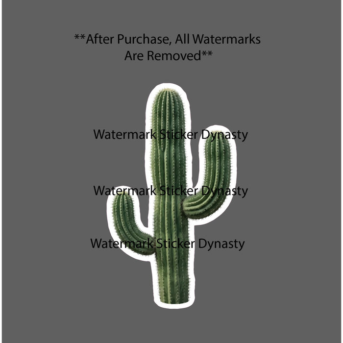 Cactus Sticker Waterproof Decal 3 Arm Desert Plant Outdoor Travel Gift NEW