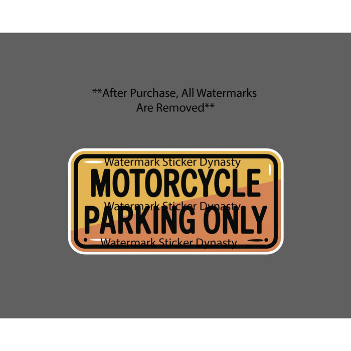 Motorcycle Parking Only Sticker Waterproof Decal Car Truck Traffic Gift NEW