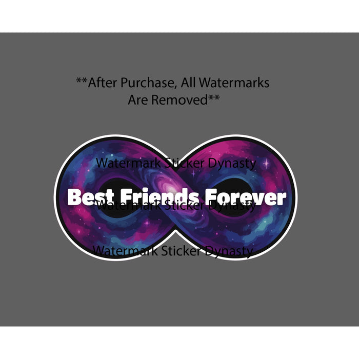 Best Friends Forever Sticker Waterproof Decal Infinity Symbol Galaxy Gift NEW