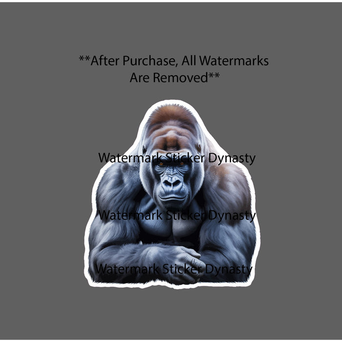 Silverback Gorilla Sticker Waterproof Decal Animal Outdoor Wildlife Gift NEW