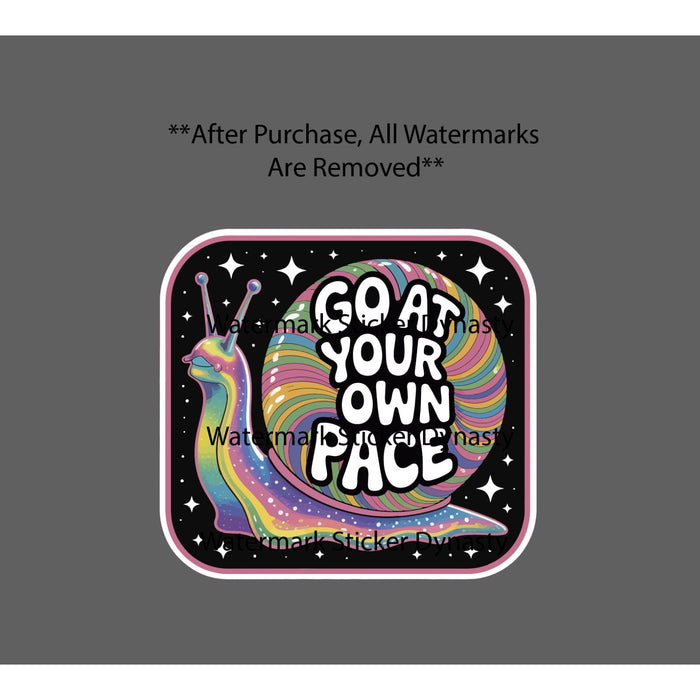 Snail Pace Sticker Waterproof Decal Quote Animal Trippy Abstract Space Gift NEW