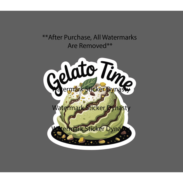 Gelato Time Sticker Waterproof Decal Quote Dessert Food Italy Italian Gift NEW