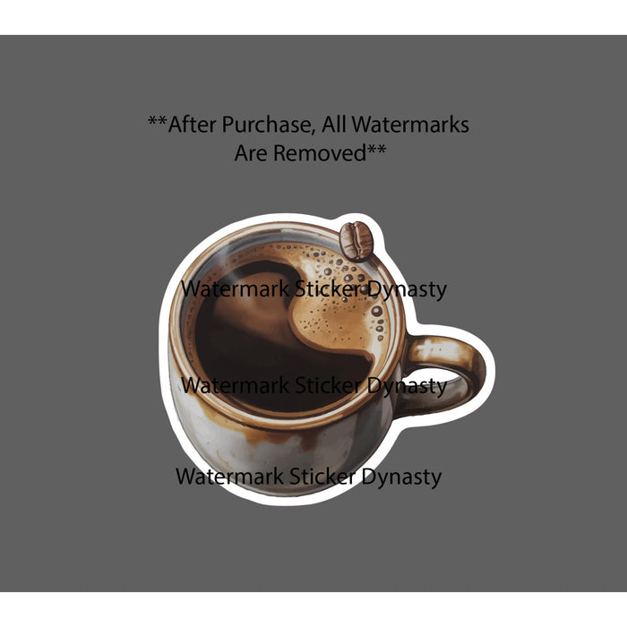 Coffee Sticker Waterproof Decal Realistic Brew Bean Caffeine Drink Work Gift NEW