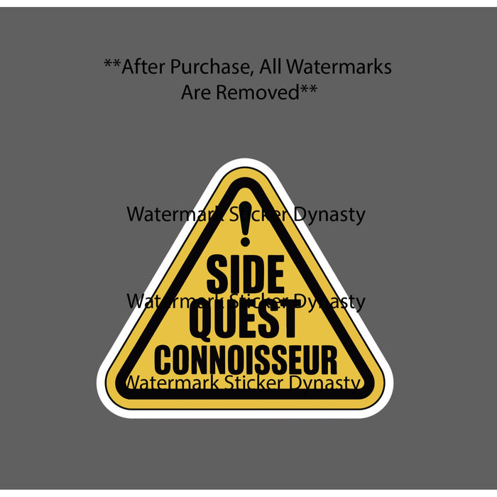 Side Quest Connoisseur Sticker Waterproof Decal Life Funny Caution Gift NEW