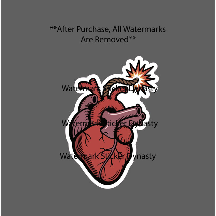 Heart Bomb Sticker Waterproof Decal Explosion Love Romance Gift NEW