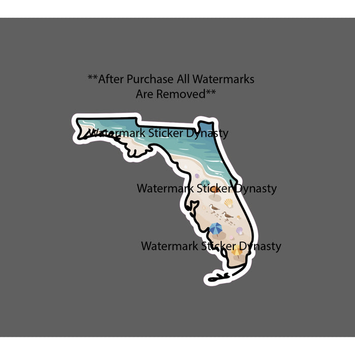 Florida Sticker Waterproof Decal Beach Tropical Travel Sand Vacation Gift NEW