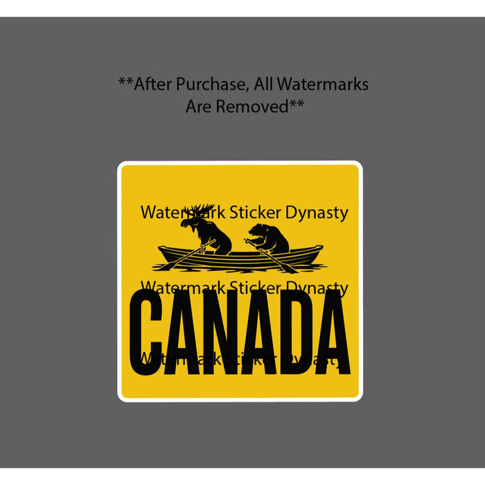 Canada Sticker Waterproof Decal Moose Grizzly Bear Boat Funny Humor Gift NEW