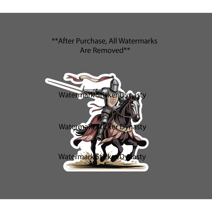 Knight Jousting Sticker Waterproof Decal Joust Warrior War Horse Gift NEW