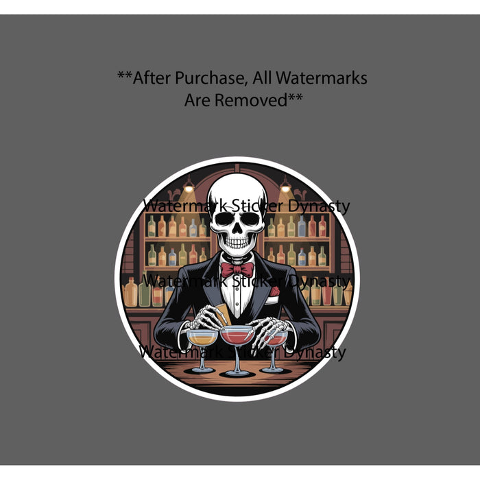 Skeleton Bartender Sticker Waterproof Decal Bar Mixed Drink Suit Gift NEW