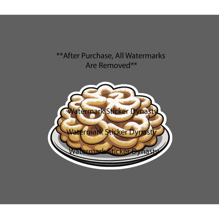 Funnel Cake Sticker Waterproof Decal Carnival Festival Party Food Gift NEW