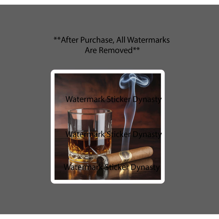 Cigar and Whiskey Sticker Waterproof Decal Drink Smoke Lounge Luxury Gift NEW
