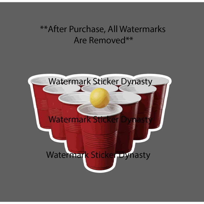 Beer Pong Sticker Waterproof Decal Drinking Party Games Sports Gift NEW