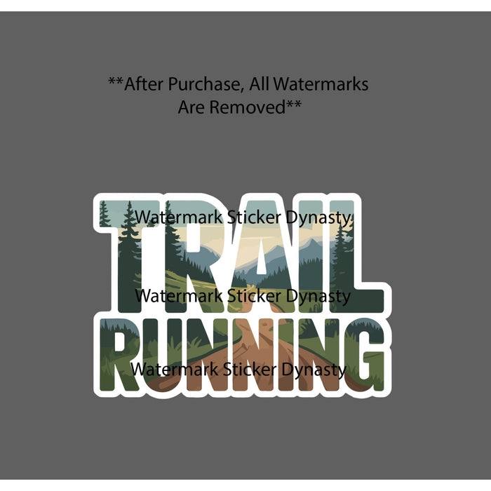 Trail Running Sticker Waterproof Decal Outdoor Fitness Travel Woods Gift NEW