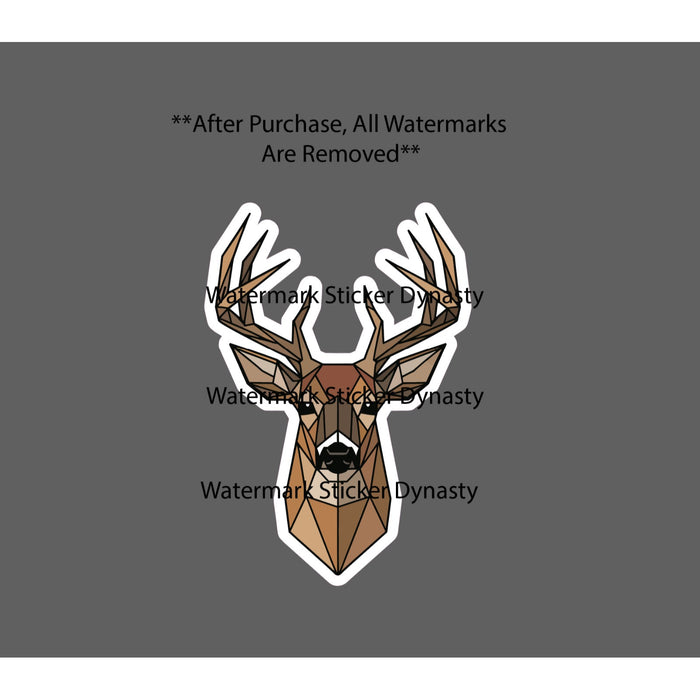 Buck Geometric Sticker Waterproof Decal Animal Hunting Outdoor Art Gift NEW