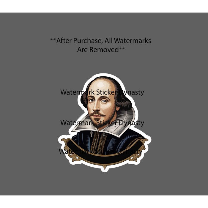 William Shakespeare Sticker Waterproof Decal Poet Playwright Theatre Gift NEW