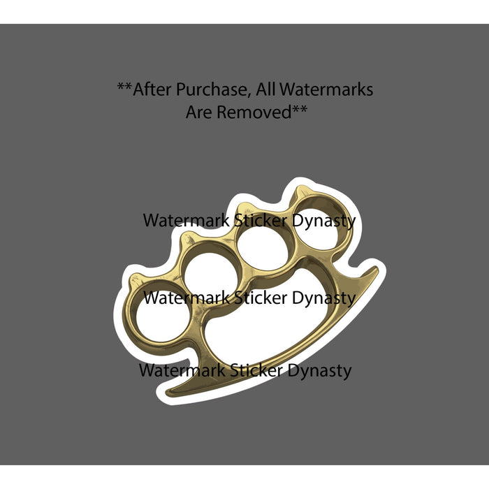 Brass Knuckles Sticker Waterproof Decal Weapon Fight Street Fighting Gift NEW