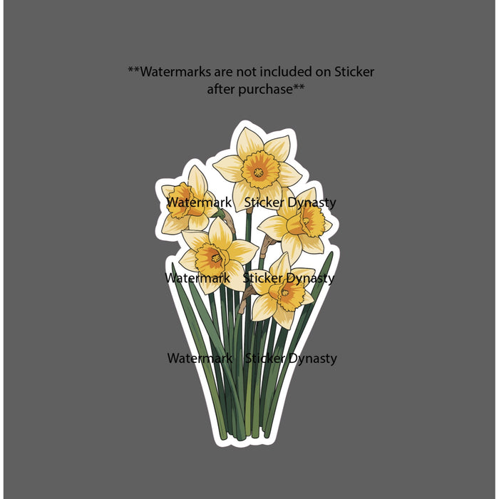 Daffodil Sticker Waterproof Decal Flower Floral Outdoor Nature Wildlife Gift NEW