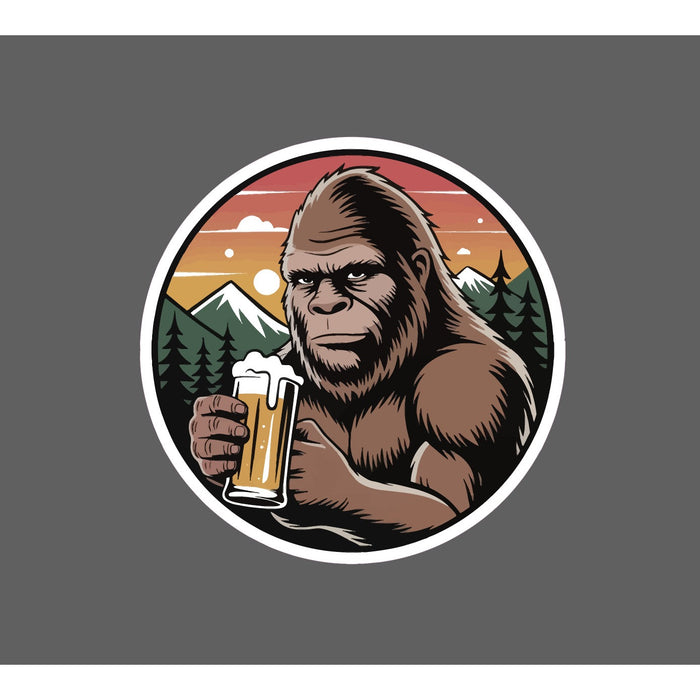 Bigfoot Drinking Beer Sticker Waterproof Decal Funny Outdoor Gift NEW