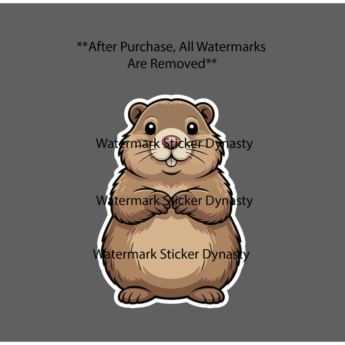 Groundhog Sticker Waterproof Decal Woodchuck Animal Cartoon Wildlife Gift NEW