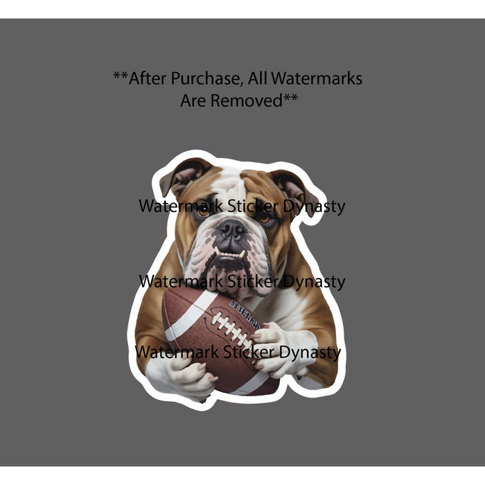 Bulldog Football Sticker Waterproof Decal Sports Dog College Mascot Gift NEW