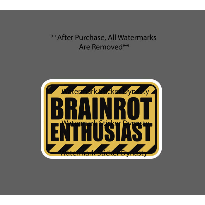 Brainrot Enthusiast Sticker Waterproof Decal Brain Rot Meme Social Media NEW