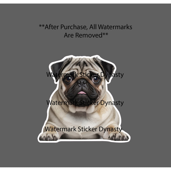 Pug Sticker Waterproof Decal Dog Animal Family Friend Gift NEW