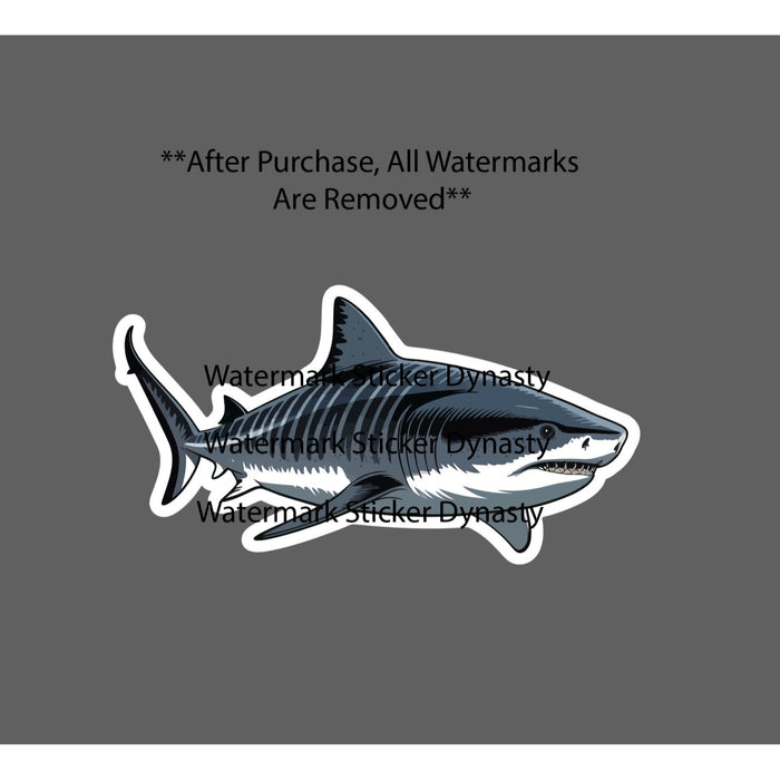Tiger Shark Sticker Waterproof Decal Animal Ocean Beach Wildlife Fish Gift NEW