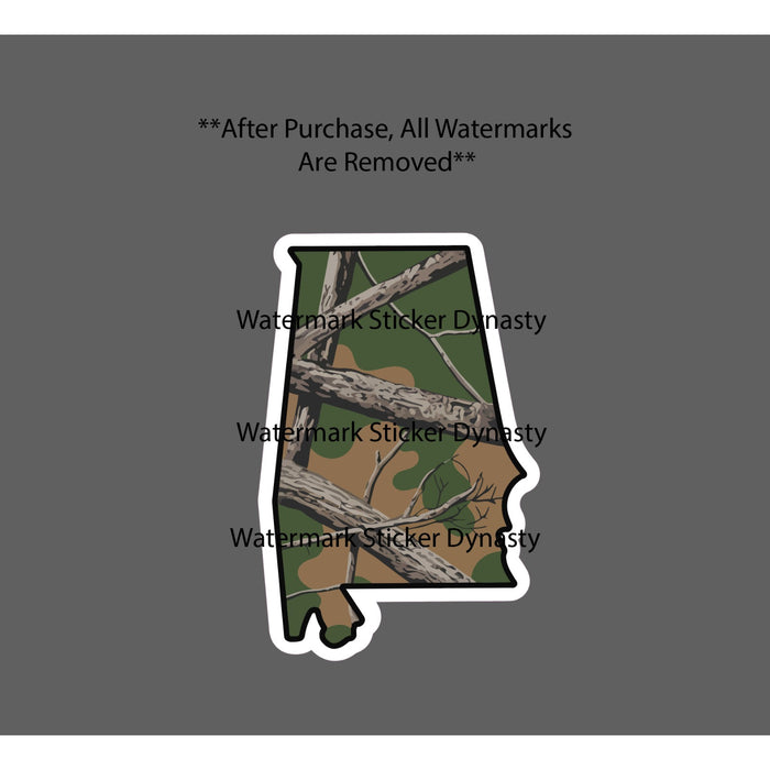 Alabama Sticker Waterproof Decal Camo State Outdoor Hunting Woods Gift NEW