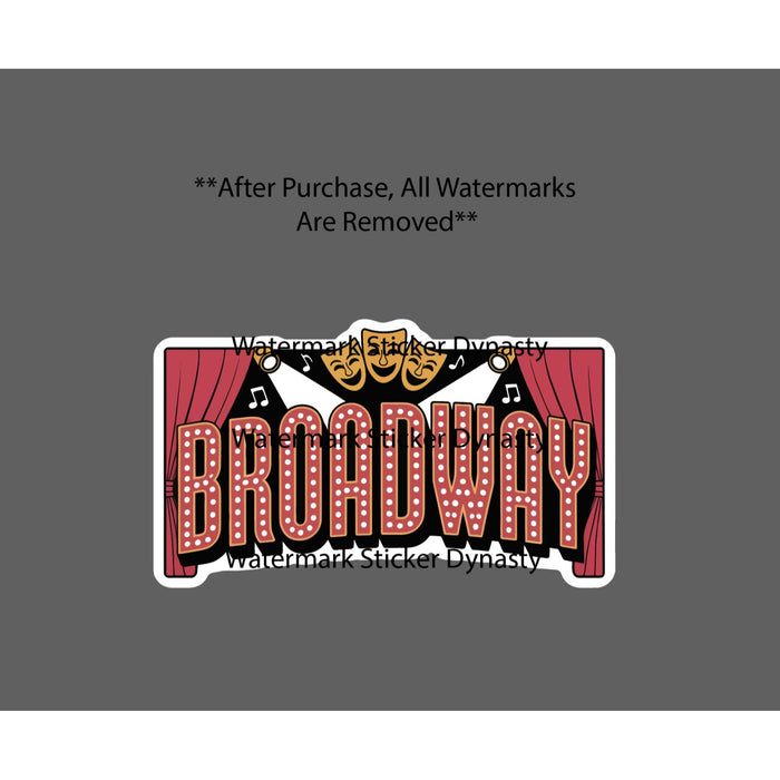Broadway Sticker Waterproof Decal Music Musical Play Theatre Mask Gift NEW