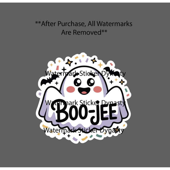 Boo Jee Ghost Sticker Waterproof Decal Boujee Funny Humor Cute Quote Gift NEW