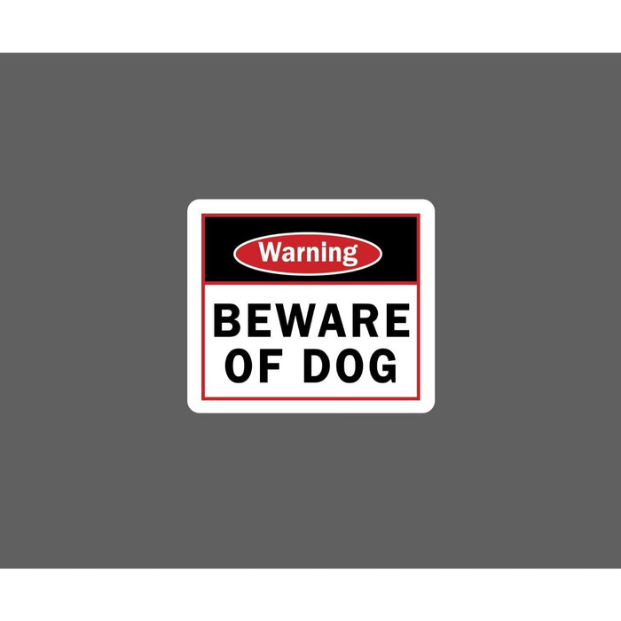 Beware Of Dog Sticker Warning