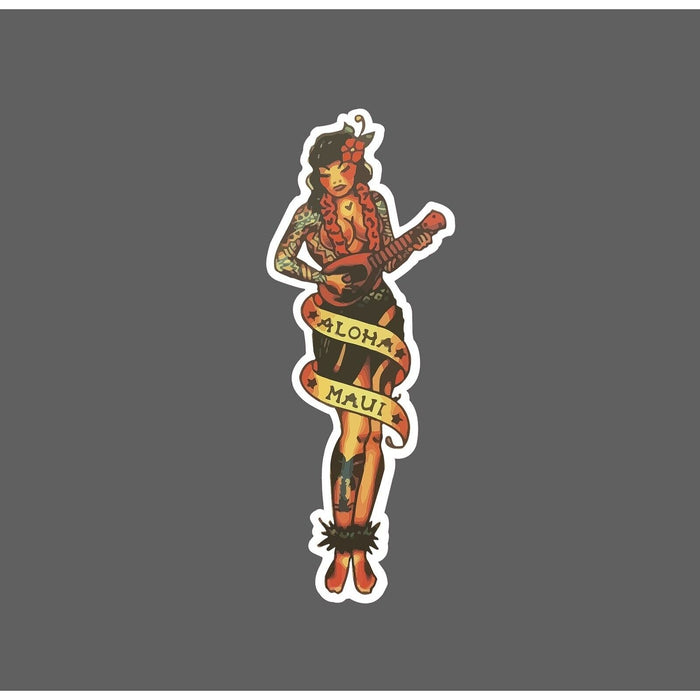 Aloha Maui Sticker Hula Girl