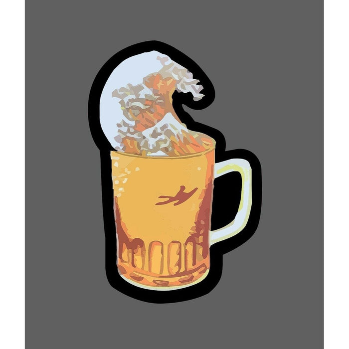 Beer Surfer Sticker Wave Brew