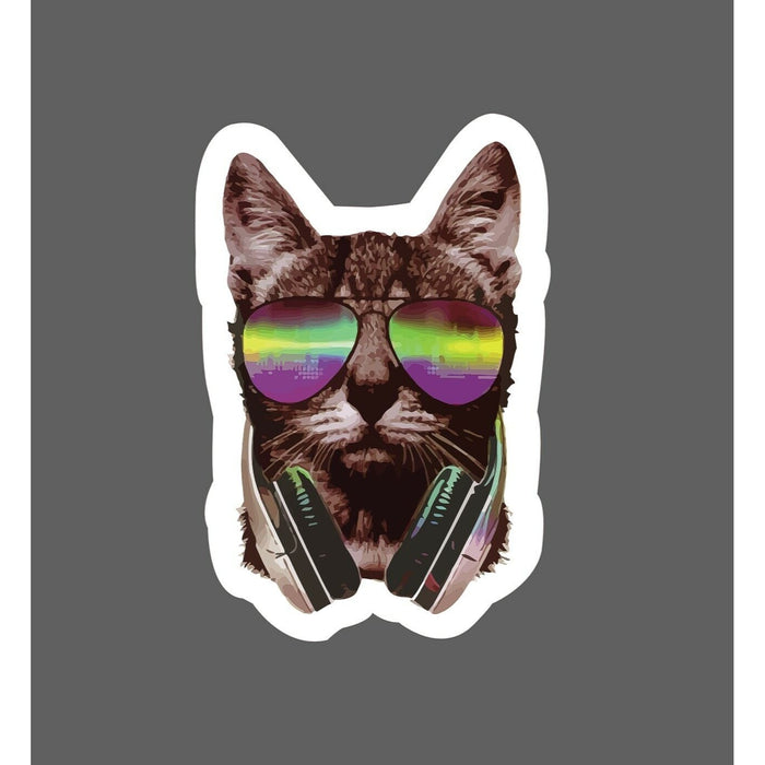 Club Cat Sticker Sunglasses Music