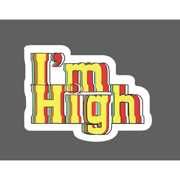 I'm High Sticker Retro 420 Weed