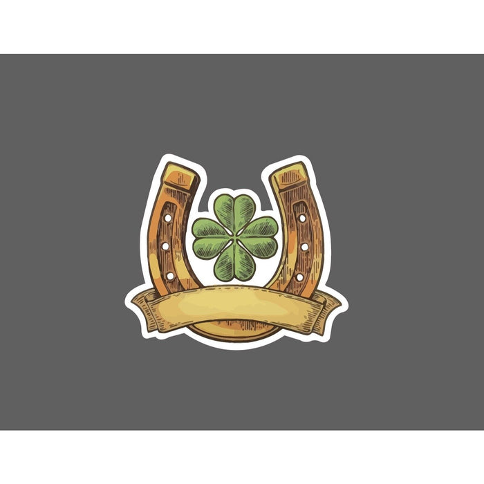 Horseshoe Sticker Clover 4 Leaf Clover Lucky