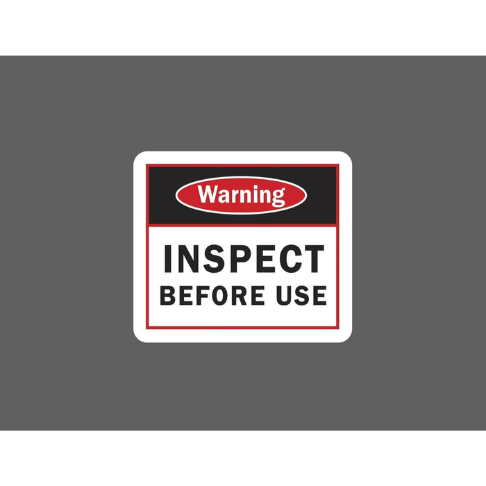 Warning Sticker Inspect Before Use
