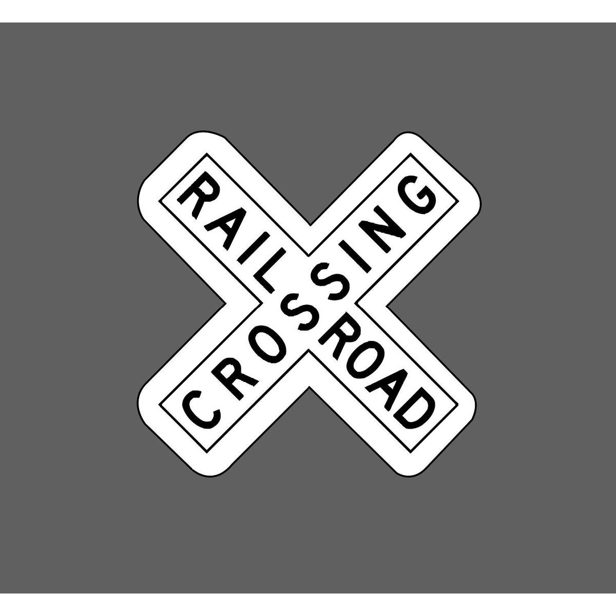 Railroad Crossing Sticker Train — StickerDynasty