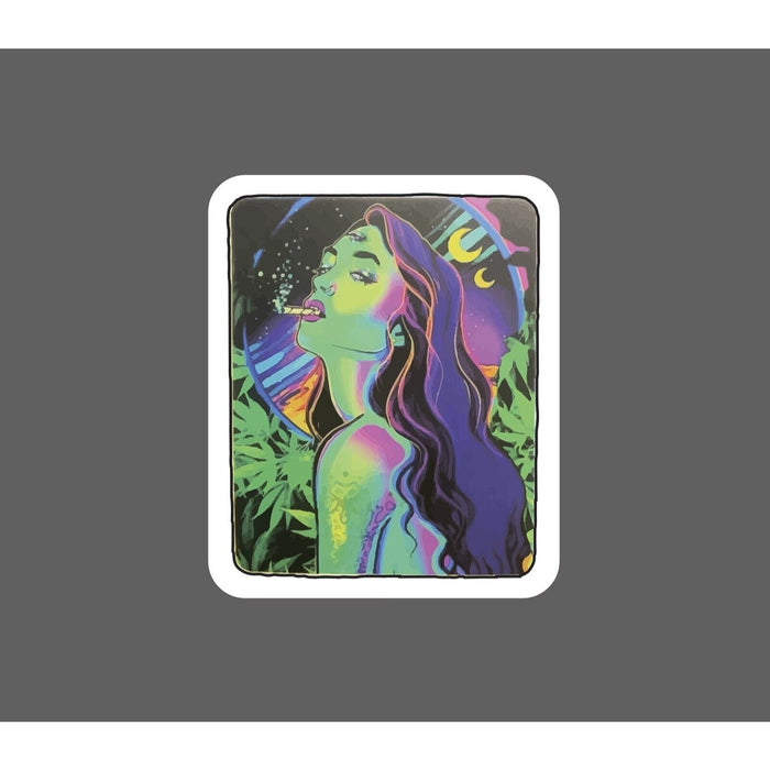 Weed Woman Sticker Trippy