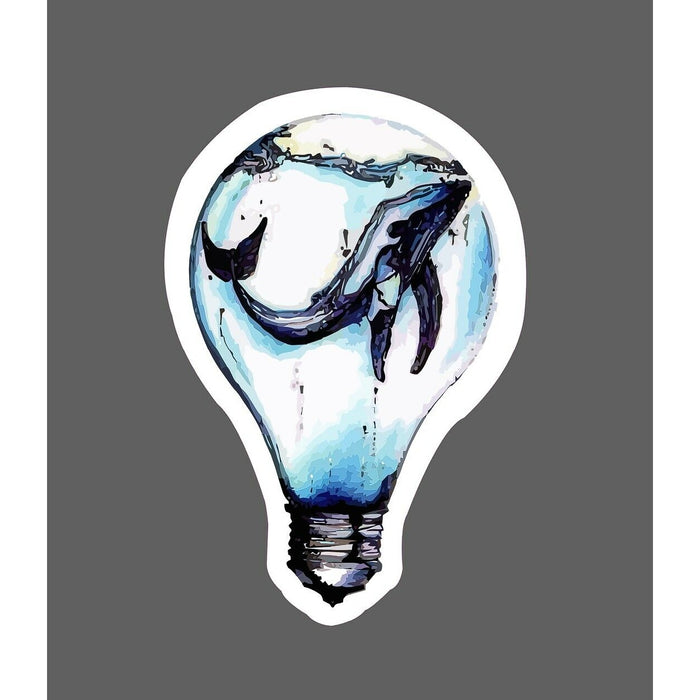 Whale Lightbulb Sticker Abstract Fishbowl