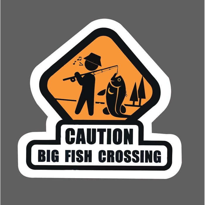 Big Fish Crossing Sticker Caution